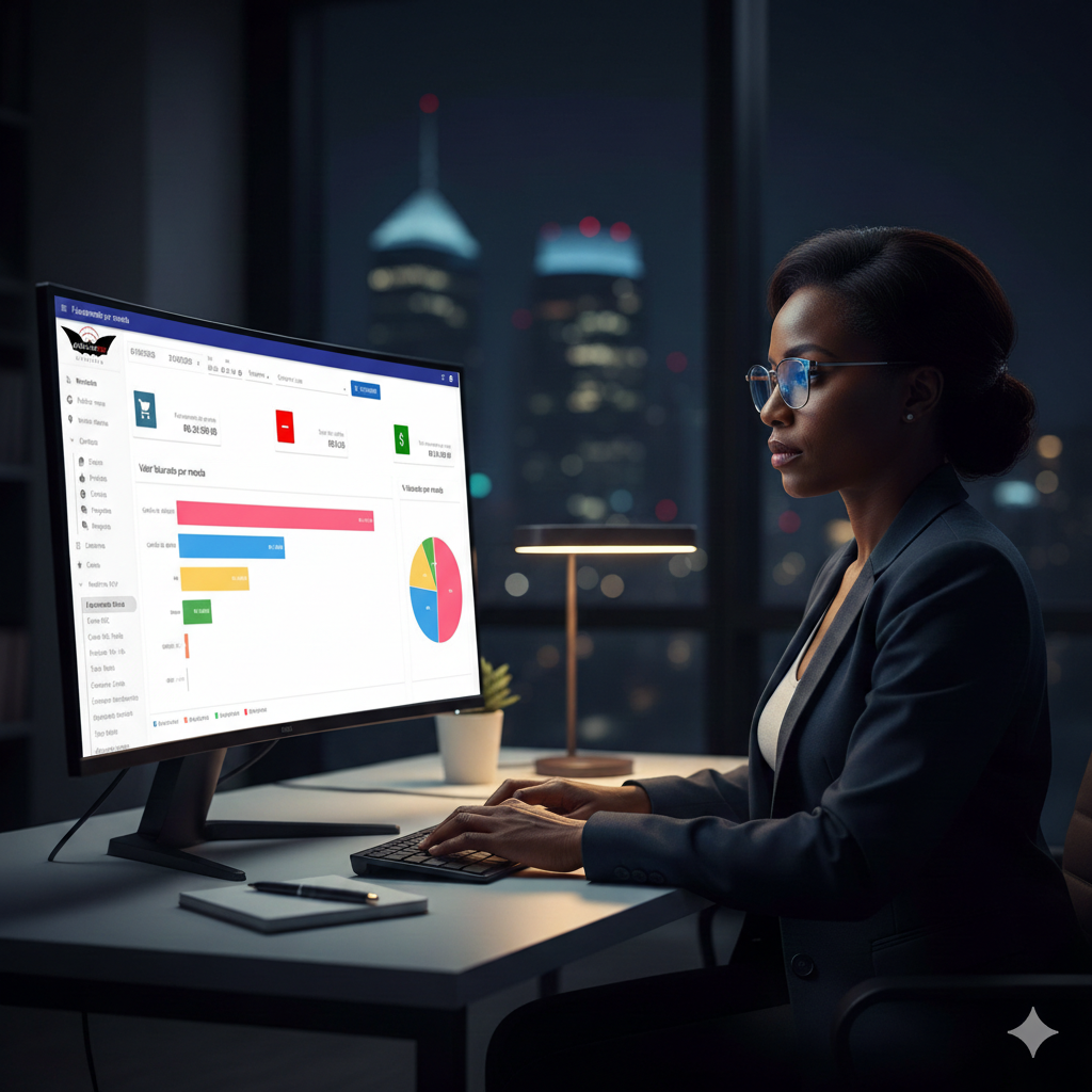 Dashboard de gestão no sistema